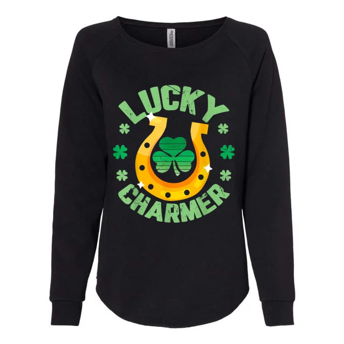 Vintage LUCKY CHARMER Shamrock St Patrick's Day Womens California Wash Sweatshirt