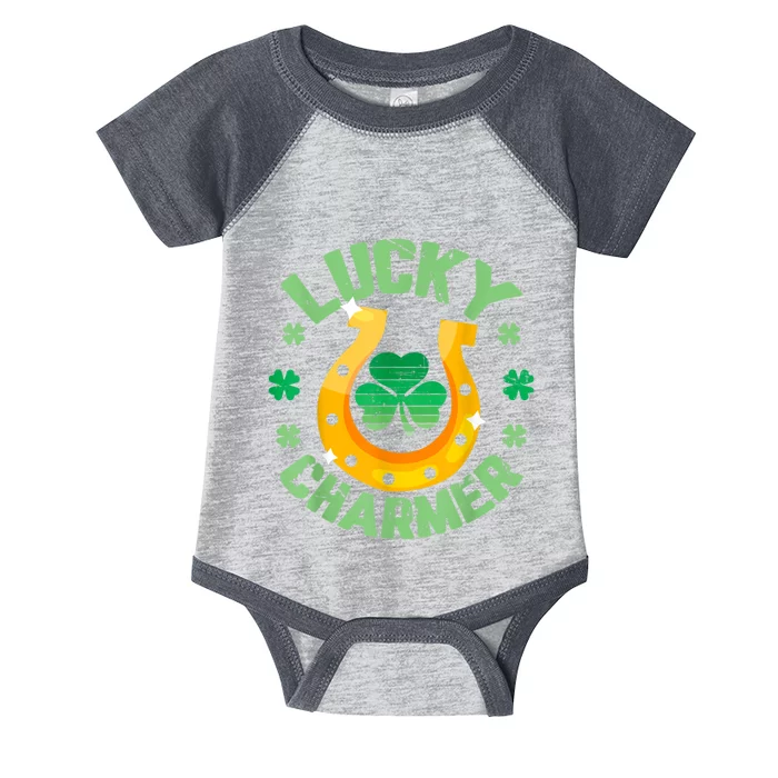 Vintage LUCKY CHARMER Shamrock St Patrick's Day Infant Baby Jersey Bodysuit