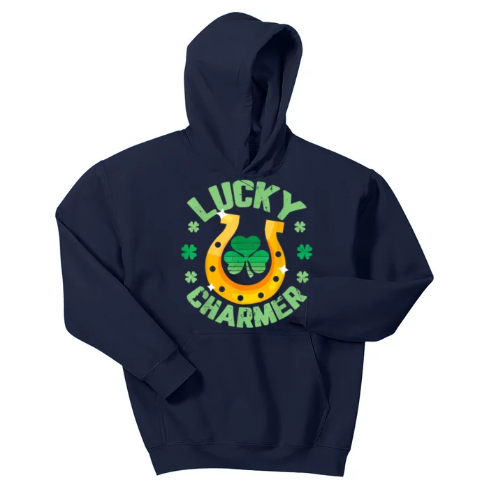 Vintage LUCKY CHARMER Shamrock St Patrick's Day Kids Hoodie