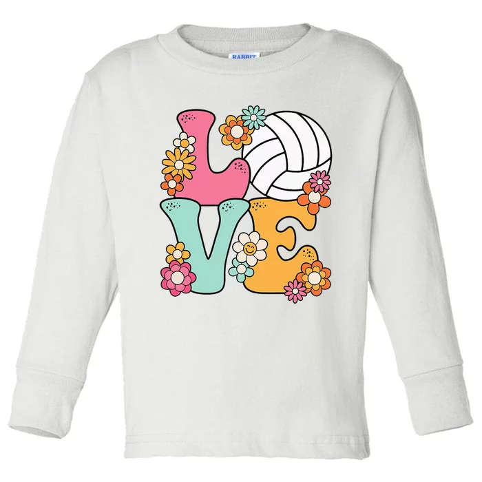 Volleyball Love Cute Volleyball Lover Toddler Long Sleeve Shirt