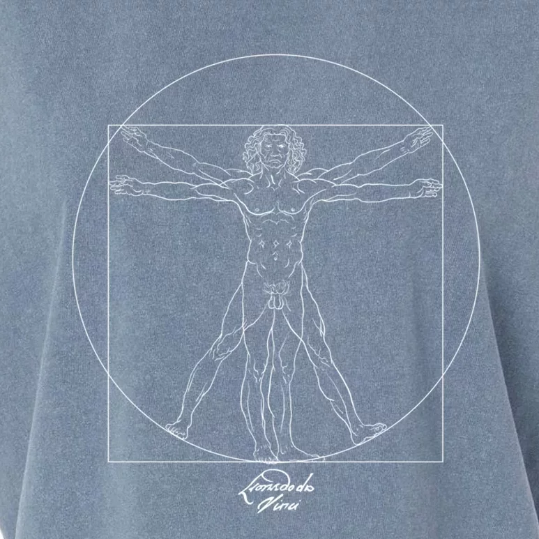 Vitruvian Leonardo Da Vinci Draw Artistic And Historic Gift Garment-Dyed Women's Muscle Tee