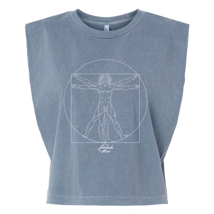 Vitruvian Leonardo Da Vinci Draw Artistic And Historic Gift Garment-Dyed Women's Muscle Tee