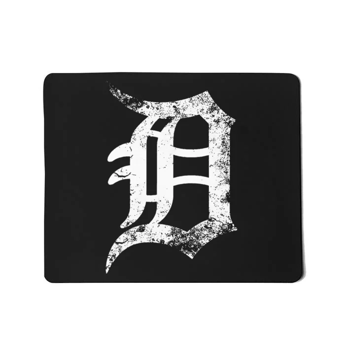 Vintage Letter D Detroit Michigan 313 Area Code White Mousepad