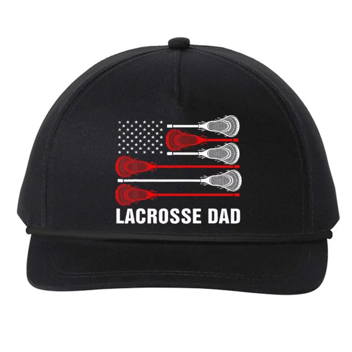 Vintage Lacrosse Dad Lax Dad Usa Flag Patriotic Snapback Five-Panel Rope Hat