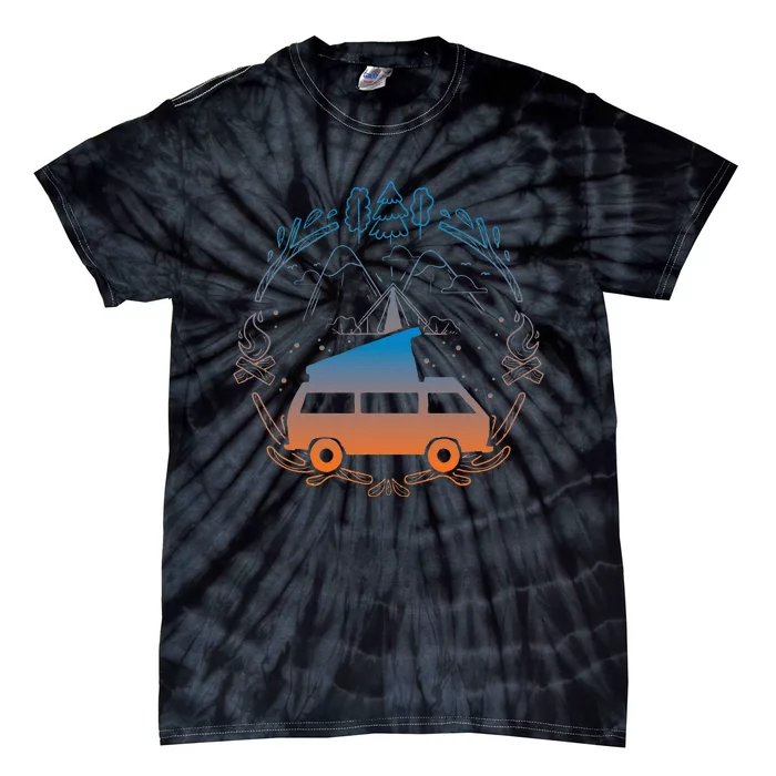 Van Life Design Vanagon Van Bus Dipper Campfire Camping Tie-Dye T-Shirt