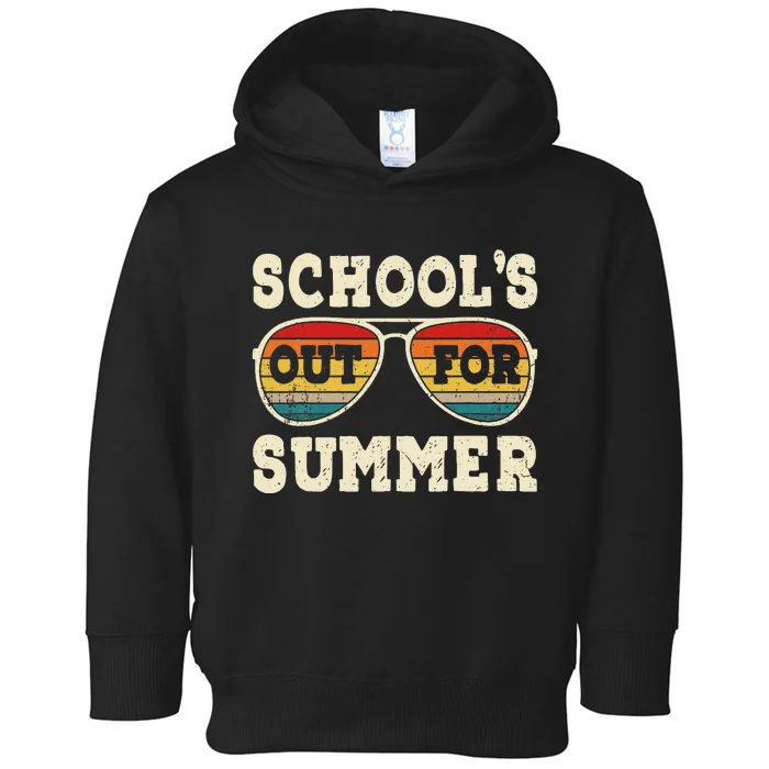 Vintage Last Day Of School Schools Out For Summer Teacher Toddler Hoodie