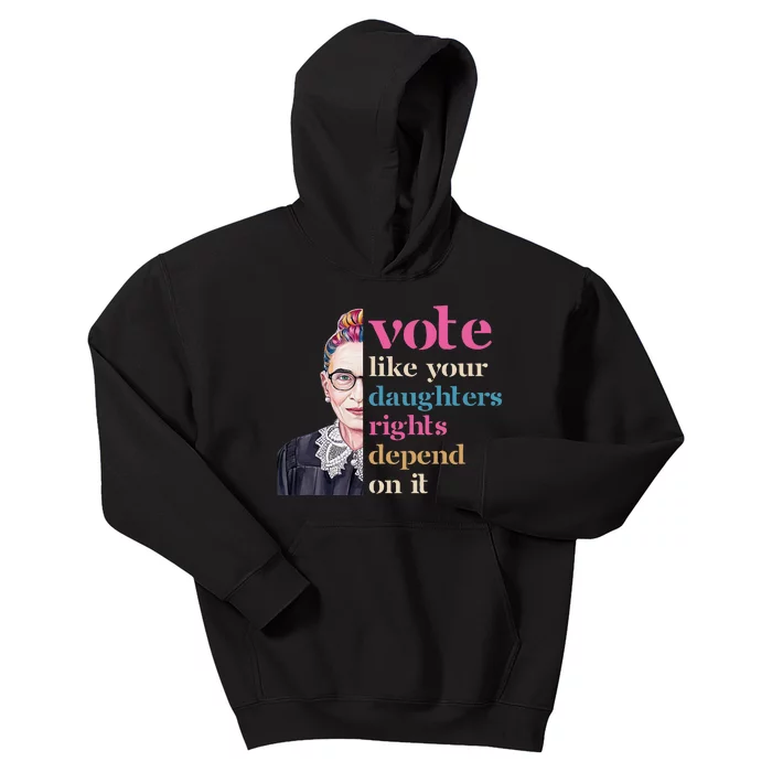 Vote Like Daughters Rights Depend On It 2024 Feminist Voter Kids Hoodie