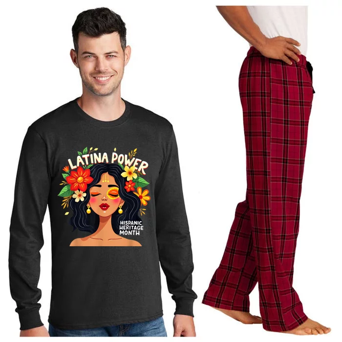 Vibrant Latina Empowerment Hispanic Heritage Month Long Sleeve Pajama Set