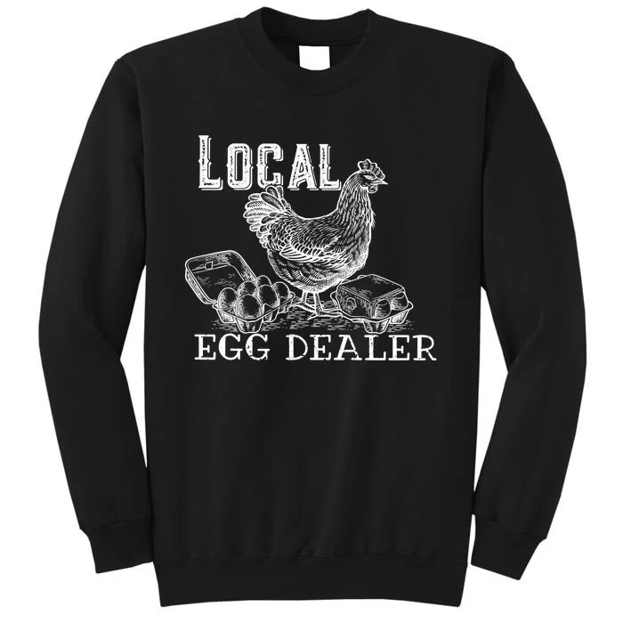 Vintage Local Egg Dealer Funny Bleached Chicken Lover Farm Farmer Sweatshirt