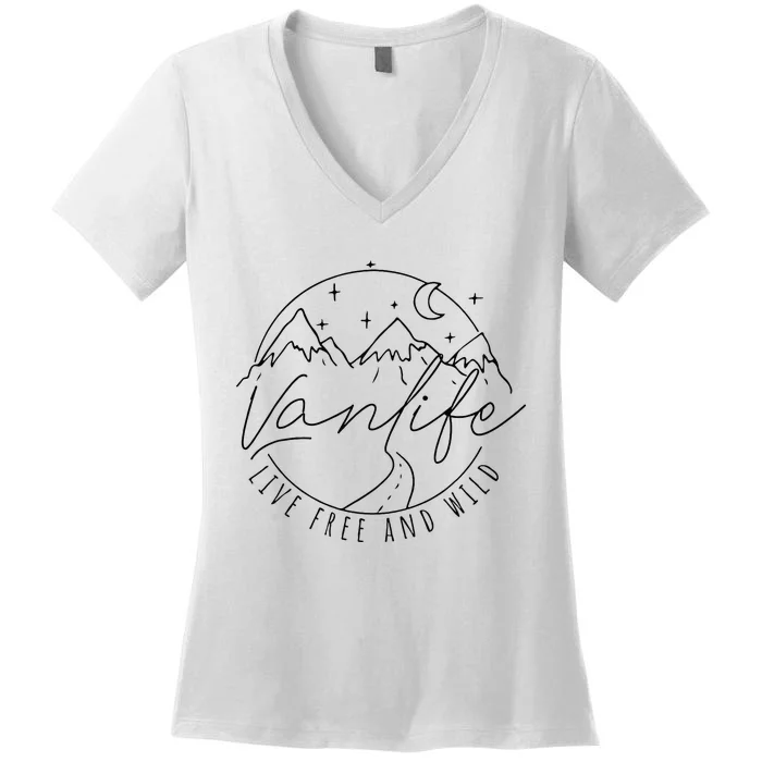 Van life Essentials Van Dwellers van life Nomad Vandwelling Women's V-Neck T-Shirt