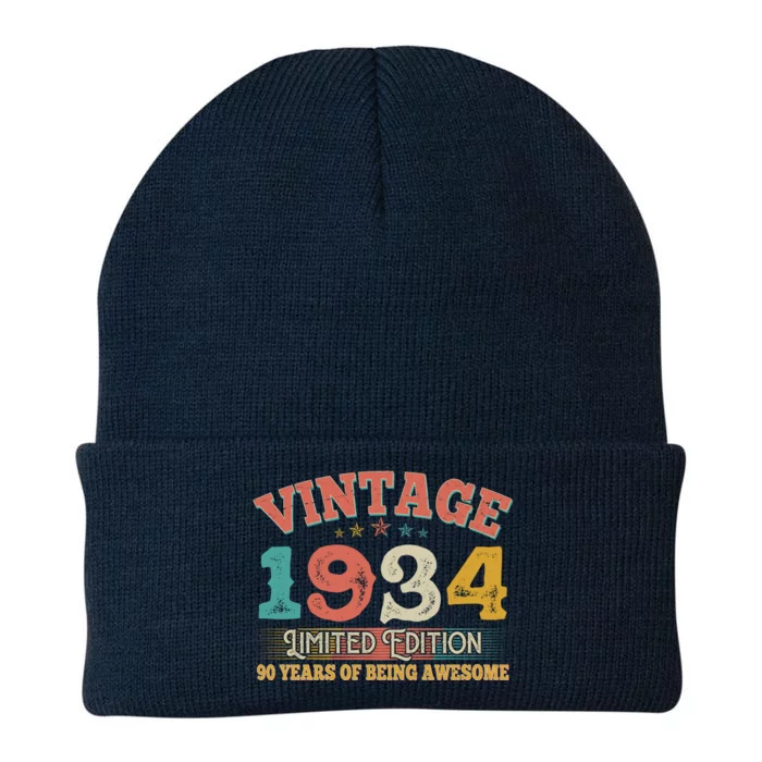 Vintage Limited Edition 1934 90 Years Of Being Awesome Birthday Knit Cap Winter Beanie