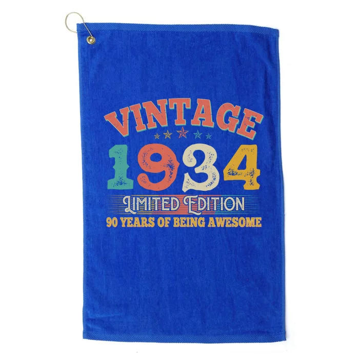 Vintage Limited Edition 1934 90 Years Of Being Awesome Birthday Platinum Collection Golf Towel