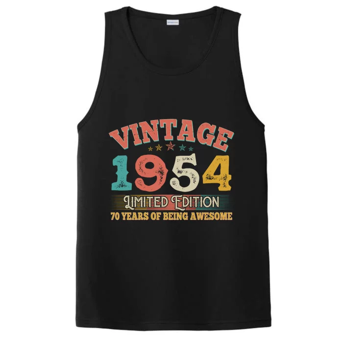 Vintage Limited Edition 1954 70 Years Of Being Awesome Birthday Performance Tank