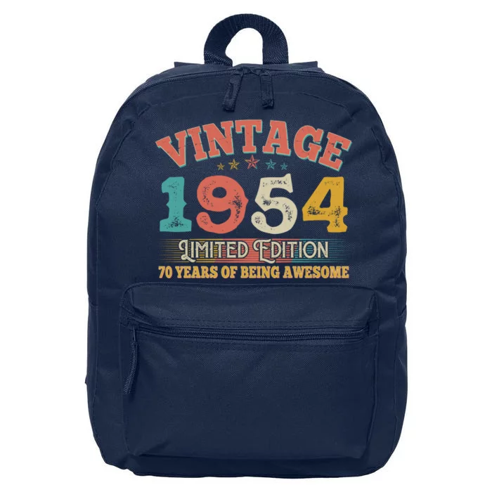 Vintage Limited Edition 1954 70 Years Of Being Awesome Birthday 16 in Basic Backpack