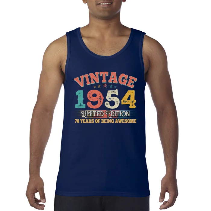 Vintage Limited Edition 1954 70 Years Of Being Awesome Birthday Tank Top