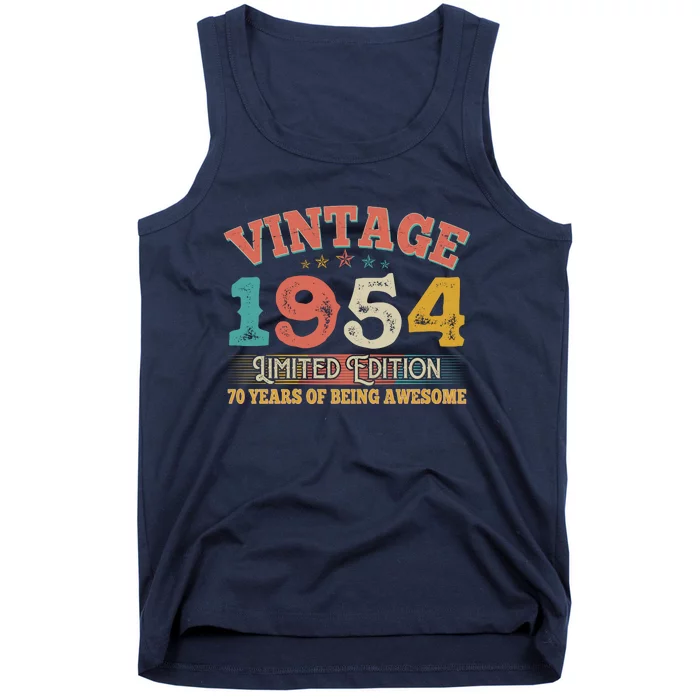 Vintage Limited Edition 1954 70 Years Of Being Awesome Birthday Tank Top