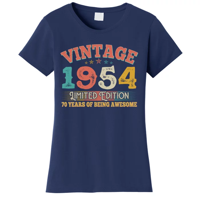 Vintage Limited Edition 1954 70 Years Of Being Awesome Birthday Women's T-Shirt