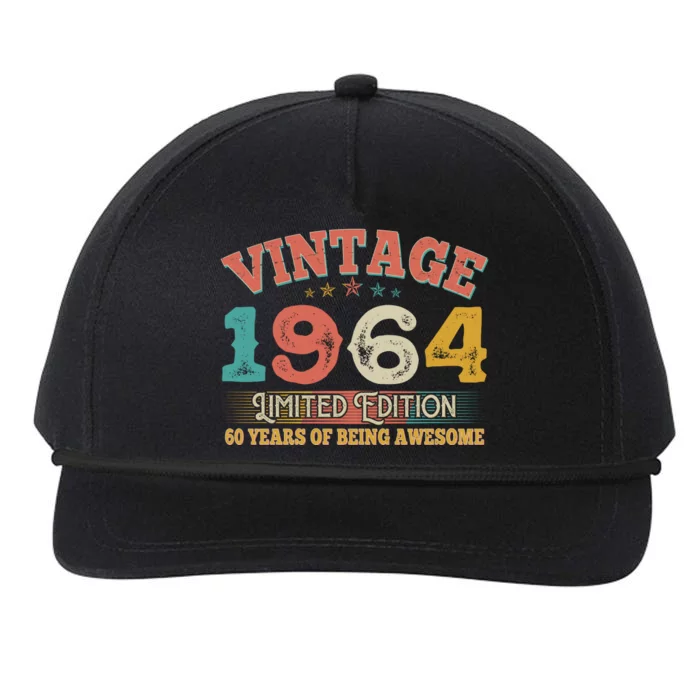 Vintage Limited Edition 1964 60 Years Of Being Awesome Birthday Snapback Five-Panel Rope Hat