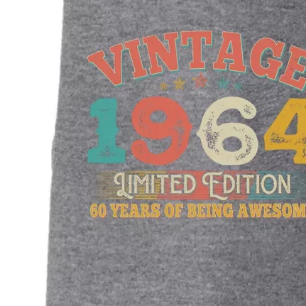 Vintage Limited Edition 1964 60 Years Of Being Awesome Birthday Doggie 3-End Fleece Hoodie