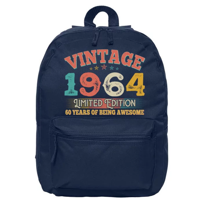 Vintage Limited Edition 1964 60 Years Of Being Awesome Birthday 16 in Basic Backpack