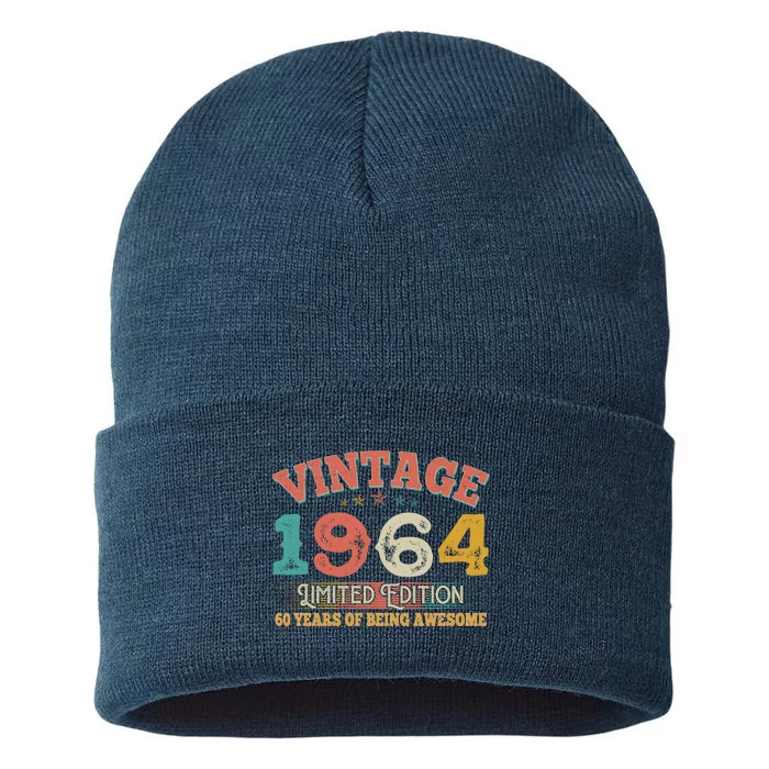 Vintage Limited Edition 1964 60 Years Of Being Awesome Birthday Sustainable Knit Beanie