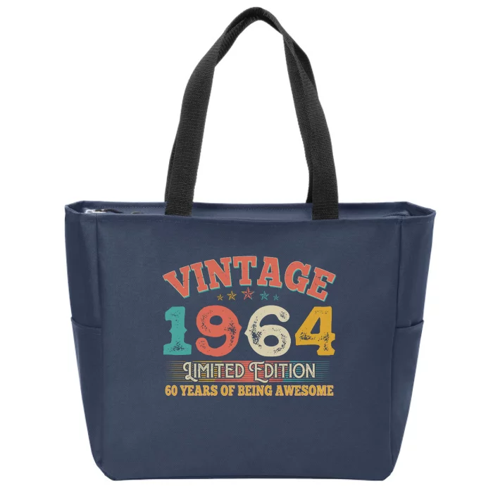 Vintage Limited Edition 1964 60 Years Of Being Awesome Birthday Zip Tote Bag