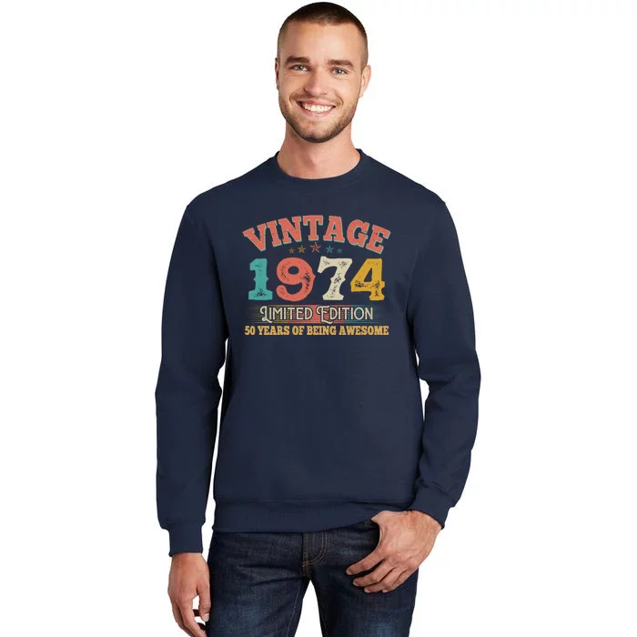 Vintage Limited Edition 1974 50 Years Of Being Awesome Birthday Sweatshirt