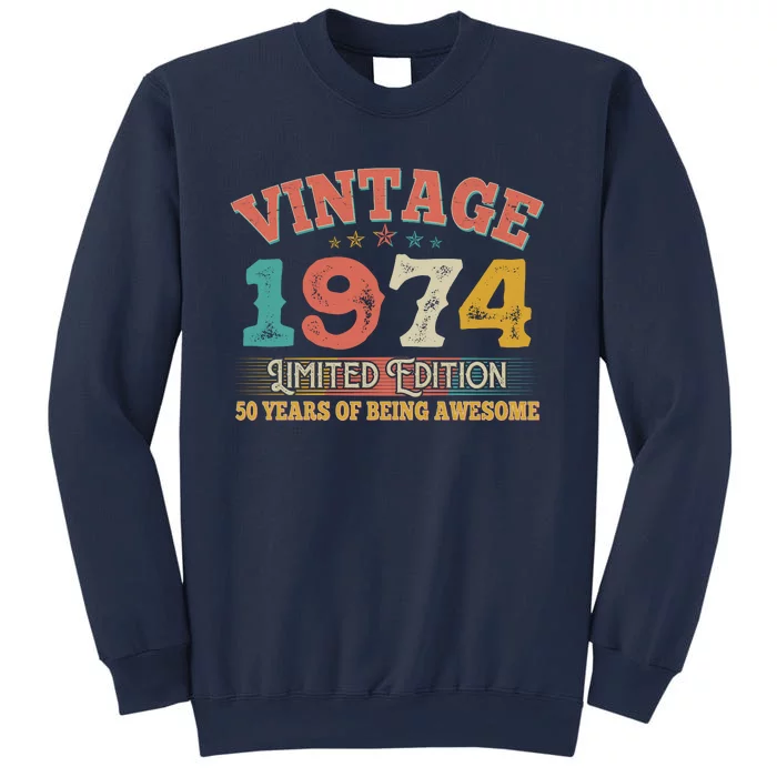 Vintage Limited Edition 1974 50 Years Of Being Awesome Birthday Sweatshirt