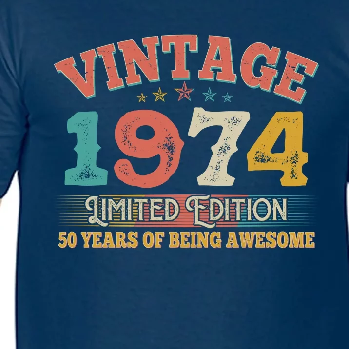 Vintage Limited Edition 1974 50 Years Of Being Awesome Birthday Comfort Colors T-Shirt