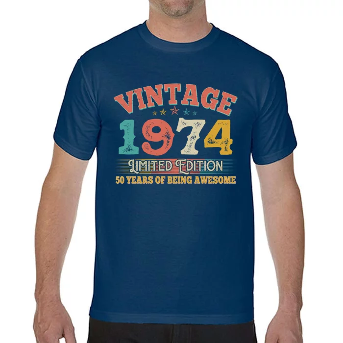 Vintage Limited Edition 1974 50 Years Of Being Awesome Birthday Comfort Colors T-Shirt