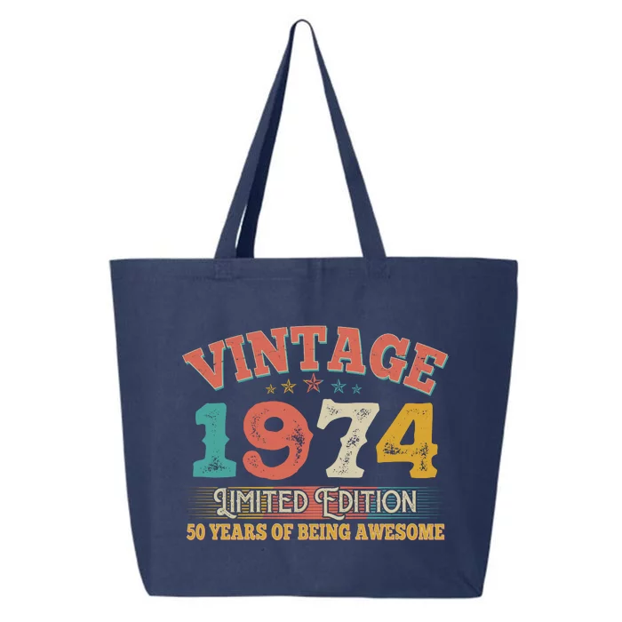 Vintage Limited Edition 1974 50 Years Of Being Awesome Birthday 25L Jumbo Tote