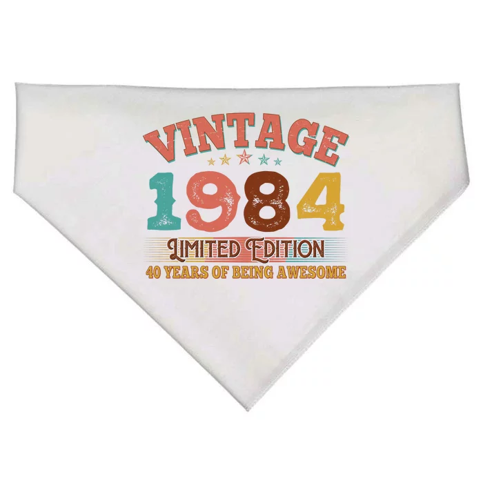 Vintage Limited Edition 1984 40 Years Of Being Awesome Birthday USA-Made Doggie Bandana