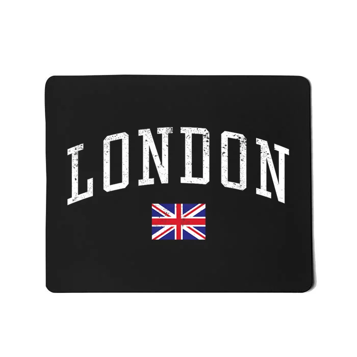 Vintage London England Country Flag Souvenir Vacation Mousepad