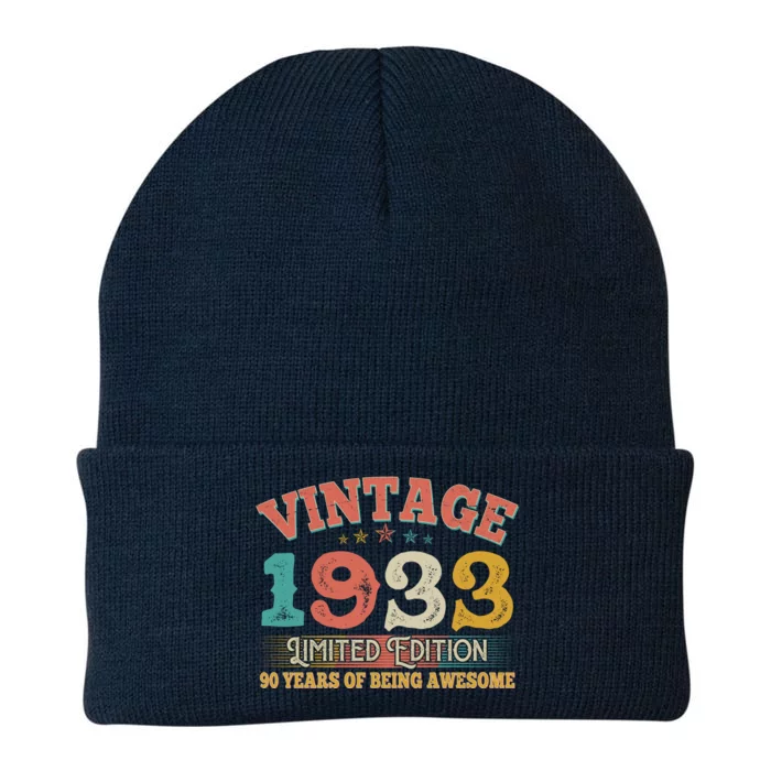 Vintage Limited Edition 1933 90 Years Of Being Awesome Birthday Knit Cap Winter Beanie