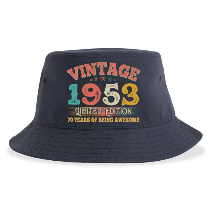 Vintage Limited Edition 1953 70 Years Of Being Awesome Birthday Sustainable Bucket Hat