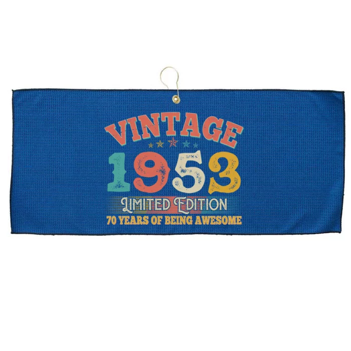 Vintage Limited Edition 1953 70 Years Of Being Awesome Birthday Large Microfiber Waffle Golf Towel