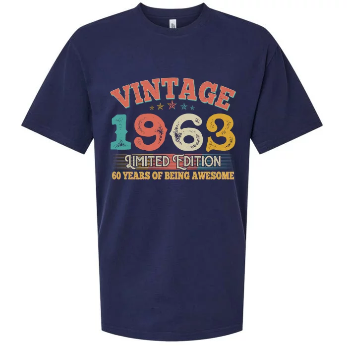 Vintage Limited Edition 1963 60 Years Of Being Awesome Birthday Sueded Cloud Jersey T-Shirt