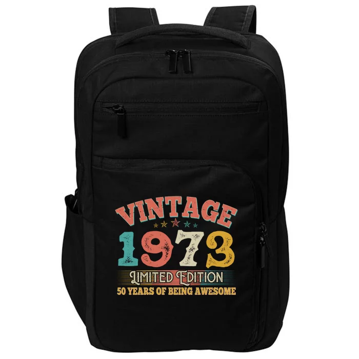 Vintage Limited Edition 1973 50 Years Of Being Awesome Birthday Impact Tech Backpack