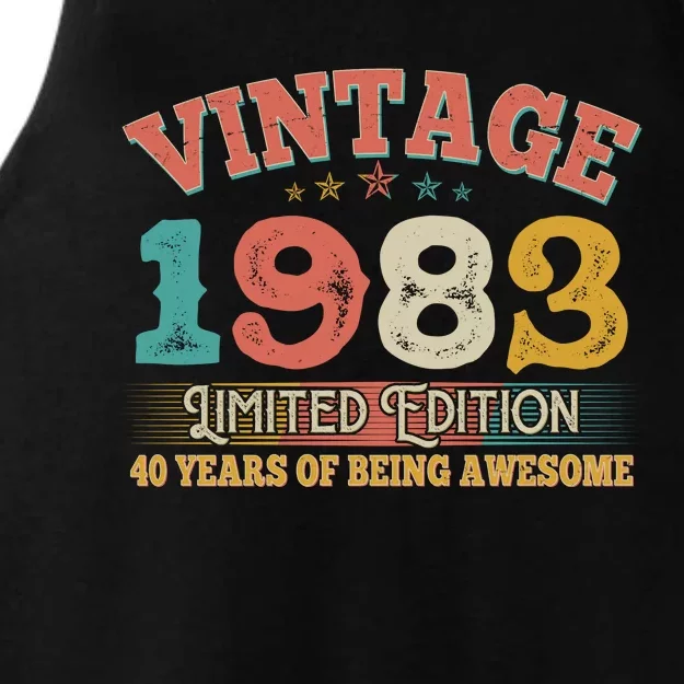 Vintage Limited Edition 1983 40 Years Of Being Awesome Birthday Ladies Tri-Blend Wicking Tank