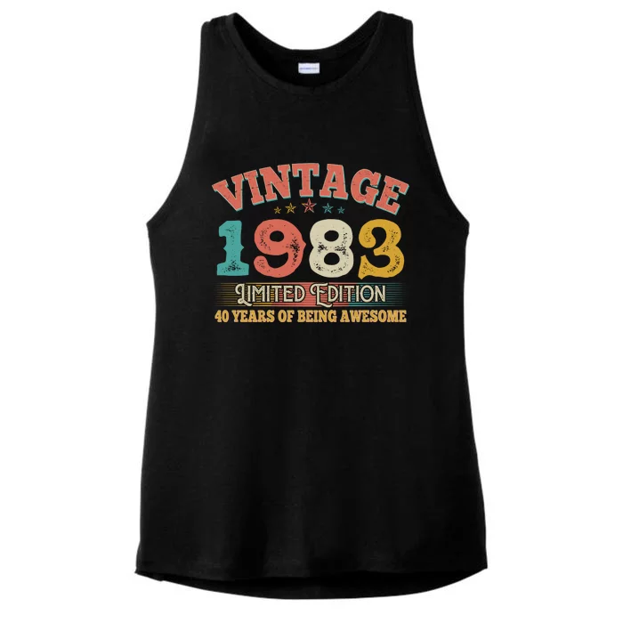 Vintage Limited Edition 1983 40 Years Of Being Awesome Birthday Ladies Tri-Blend Wicking Tank