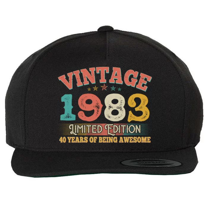 Vintage Limited Edition 1983 40 Years Of Being Awesome Birthday Wool Snapback Cap