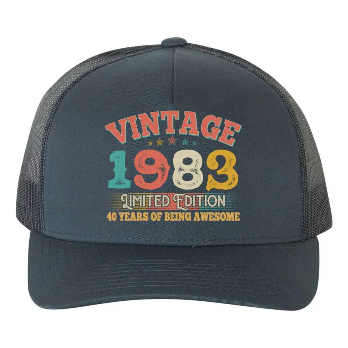 Vintage Limited Edition 1983 40 Years Of Being Awesome Birthday Yupoong Adult 5-Panel Trucker Hat