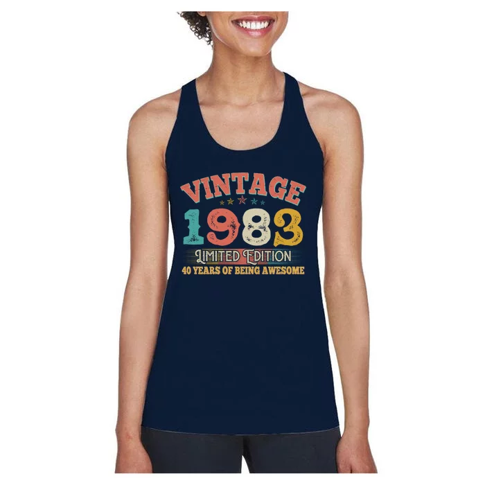 Vintage Limited Edition 1983 40 Years Of Being Awesome Birthday Women's Racerback Tank