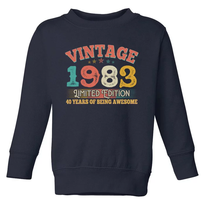 Vintage Limited Edition 1983 40 Years Of Being Awesome Birthday Toddler Sweatshirt