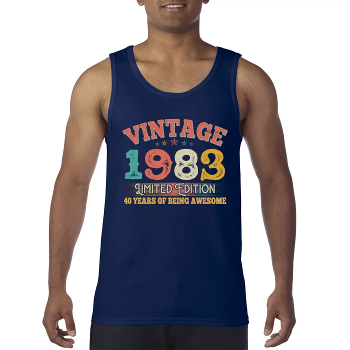 Vintage Limited Edition 1983 40 Years Of Being Awesome Birthday Tank Top