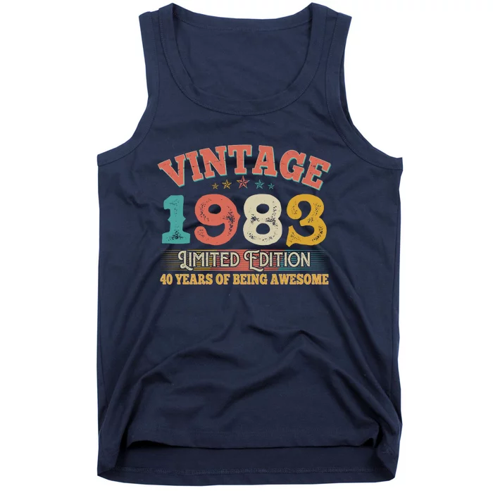 Vintage Limited Edition 1983 40 Years Of Being Awesome Birthday Tank Top