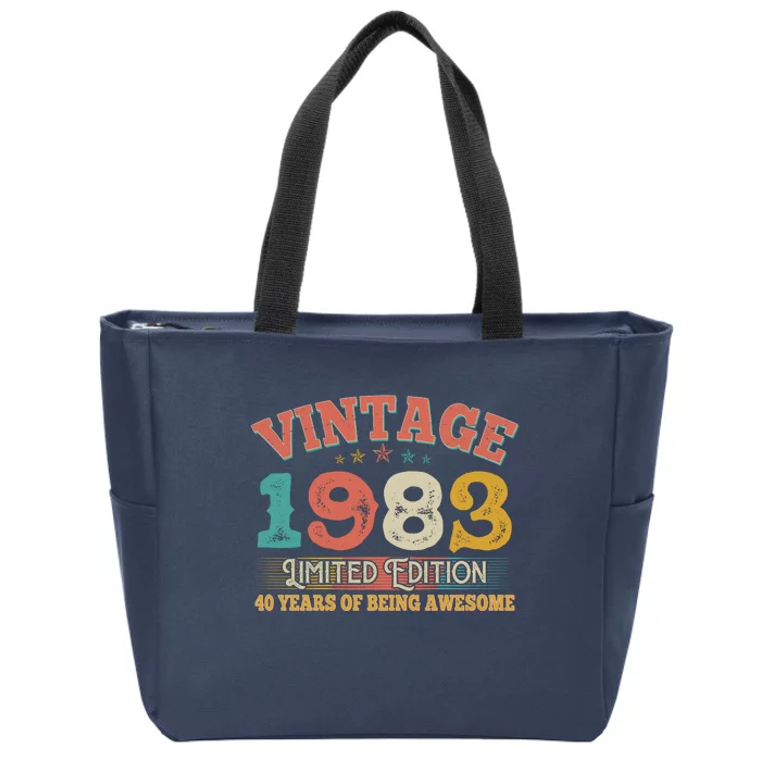 Vintage Limited Edition 1983 40 Years Of Being Awesome Birthday Zip Tote Bag