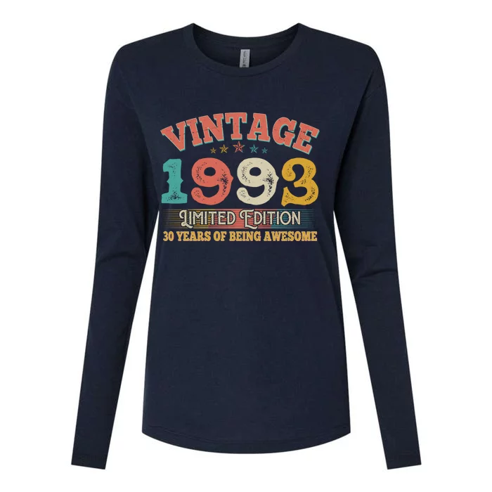 Vintage Limited Edition 1993 30 Years Of Being Awesome Birthday Womens Cotton Relaxed Long Sleeve T-Shirt