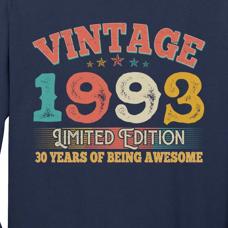 Vintage Limited Edition 1993 30 Years Of Being Awesome Birthday Long Sleeve Shirt