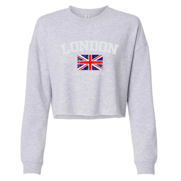 Vintage London England United Kingdom Souvenir Gift Cropped Pullover Crew